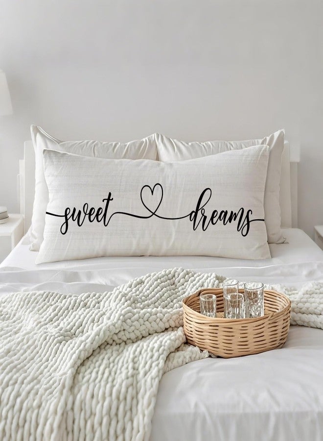 PIUD Sweet Dreams 20x54 Body Pillow Cover, Master Bedroom Decor, Farmhouse Decor, Best Wedding Gifts for Couples Decorative Long Body Pillow Cases for Bed Couch - Image 3