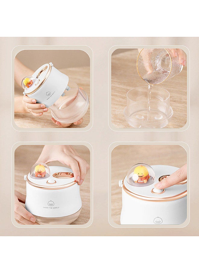 Generic - 400mL Double Spray Humidifiers with Warm White Light Cute Animal Shaped Cool Mist Humidifier Portable Low Noise Desk Humidifiers 3 Spray Modes - Image 1