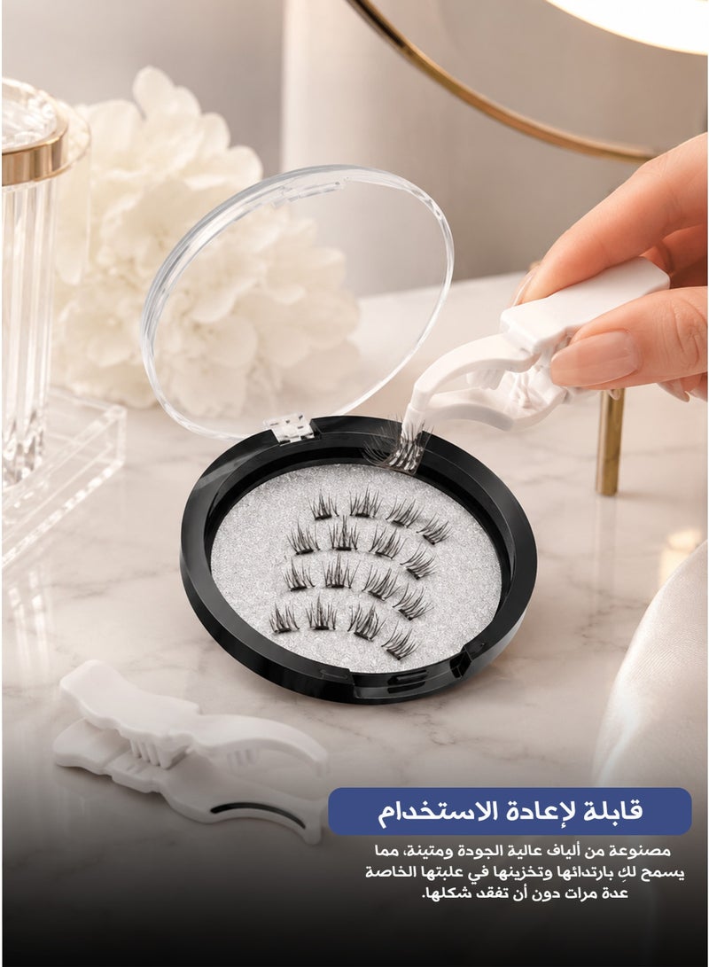 ماجنيتك مجموعة الرموش المغناطيسية - رموش احترافية قابلة لإعادة الاستخدام بمظهر طبيعي وتصميم مغناطيسي - Image 5