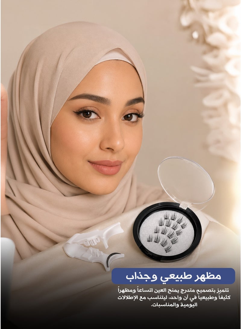 ماجنيتك مجموعة الرموش المغناطيسية - رموش احترافية قابلة لإعادة الاستخدام بمظهر طبيعي وتصميم مغناطيسي - Image 4
