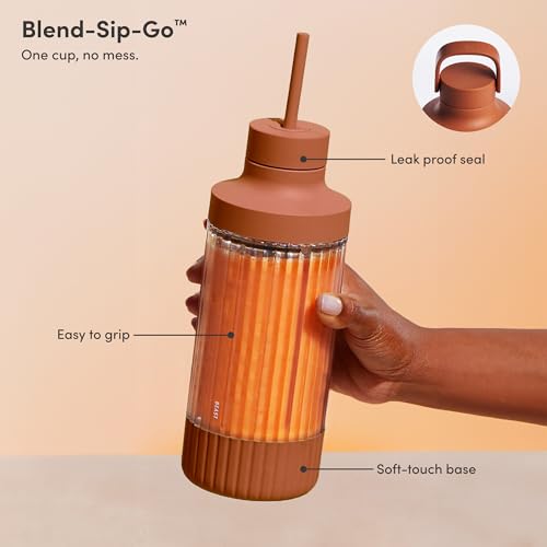 Beast Mighty 850 Plus | Premium Compact Personal Blender | Smoothies, Shakes, Dressings, Sauces | Blends Ice and Frozen Fruit | New XL Vessel | Extra Vessels, Lids and Straws | 850W (Terra) - Image 5