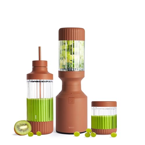 Beast Mighty 850 Plus | Premium Compact Personal Blender | Smoothies, Shakes, Dressings, Sauces | Blends Ice and Frozen Fruit | New XL Vessel | Extra Vessels, Lids and Straws | 850W (Terra) - Image 1