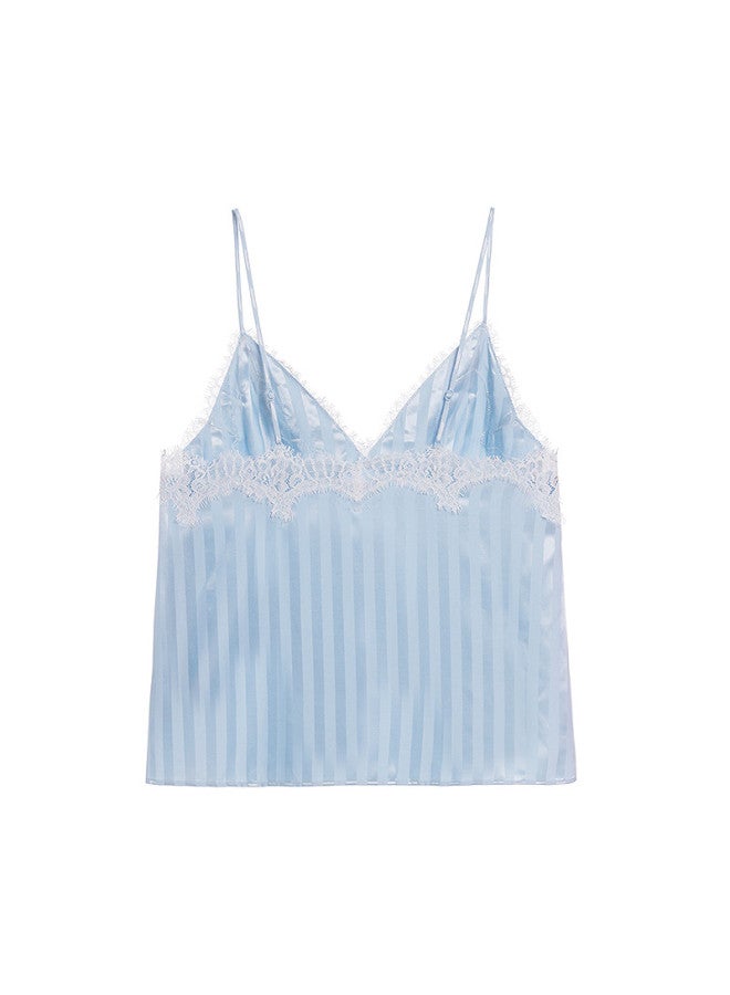 AIMER Embroidered Lace Striped Spaghetti Strap Camisole For Women - Image 4