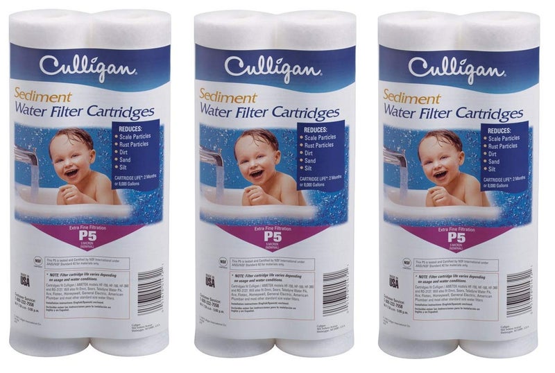 Culligan P5 Whole House Premium Water Filter 8000 Gallons 3 Pack Sold as 6 Filters