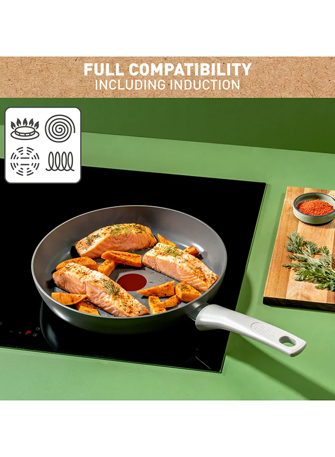 Tefal TEFAL Renew, On | Frypan 26 cm | Ceramic Non-Stick Coating | 100% recycled aluminium body | Healthy Cooking | Thermo-Signal™ | Made in France | 2 Years Warranty | C4270532 Grey - Hippo Iron