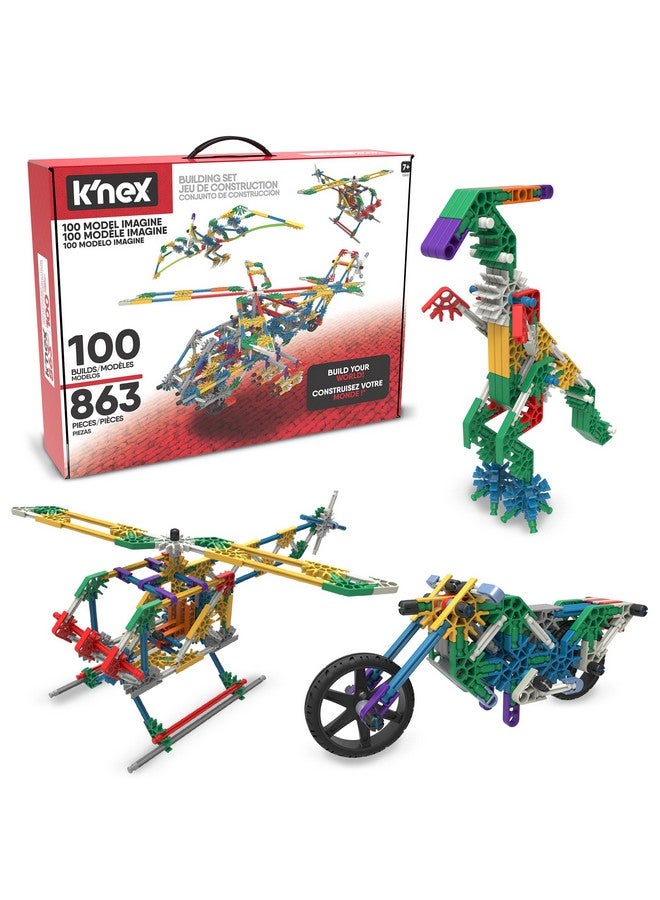 K'NEX - 100 Model Building Set ‚ 863 Pieces, STEM Building, Kid Construction Set‚ Ages 7+ - Image 1