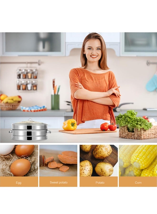 DUNISO 20cm Bamboo Steamer Basket with Lid,Steamer Cage with Double Handle ,for Buns,Dumplings ,Rice and Vegetables - Image 4