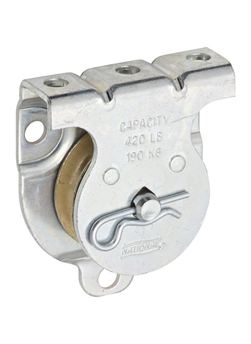 National Hardware National Hardware N233-247 3219BC Wall/Ceiling Mount Single Pulleys in Zinc, 1-1/2 in.  - Image 1