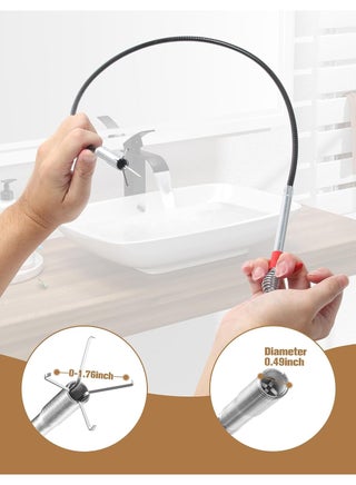 1.6M Drain Snake Hair Clog Remover – Flexible Pipe Cleaner Tool