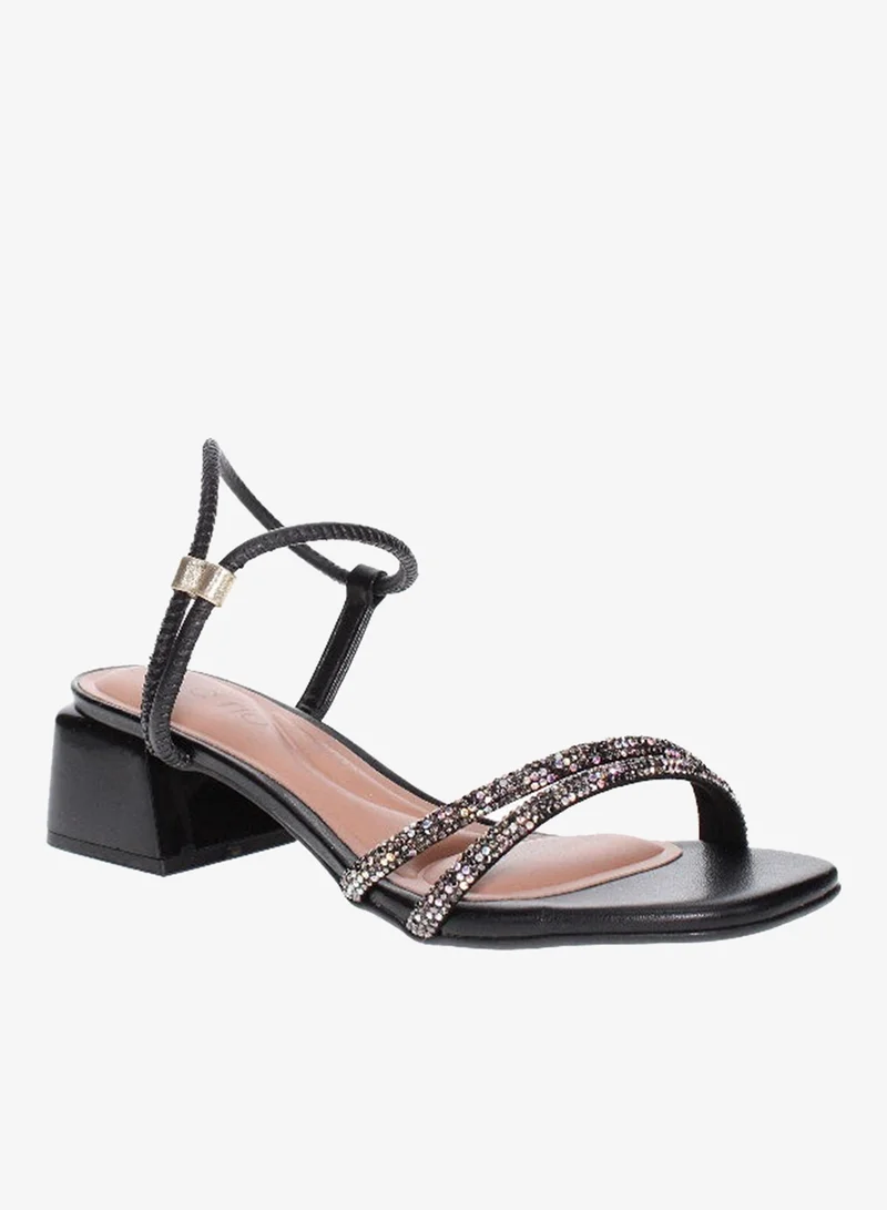 Beira Rio Ladies Mid Heel Sandals Black | Made In Brazil