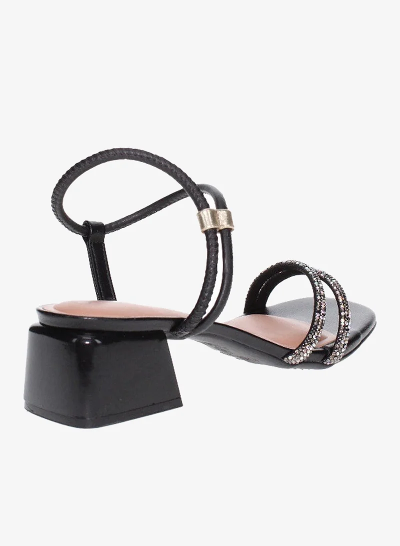 Beira Rio  Beira Rio Ladies Mid Heel Sandals Black | Made In Brazil for Women | Best Price UAE