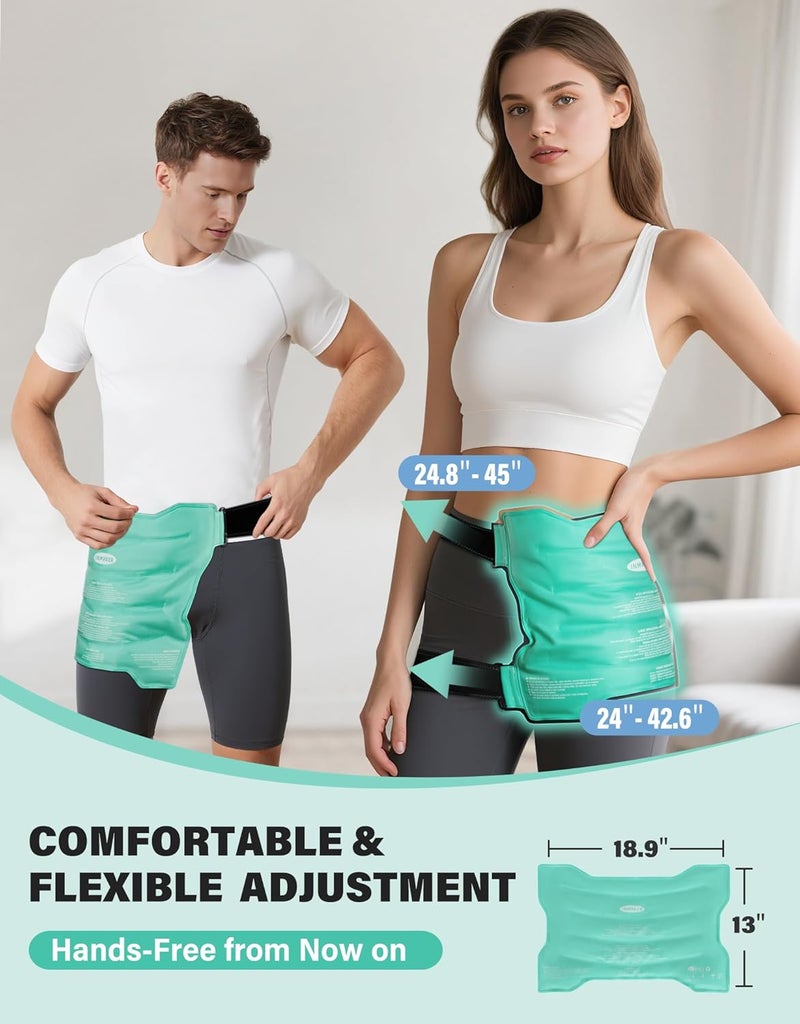 INMAKER Hip Ice Pack Wrap Gel Ice Pack Reusable for Hip Replacement Surgery Long Lasting Cold Compress for Injuries Inflammation Swelling and Pain Relief - Image 3