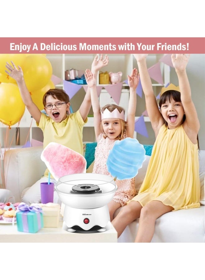 DUNISO Electric Cotton Candy Machine, Homemade Floss Sweets Maker, Portable Cotton Sugar Machine for Kids, DIY Mini Marshmallow Machine with 20 Bamboo Stick for Home Birthday Family Party (White) - Image 4