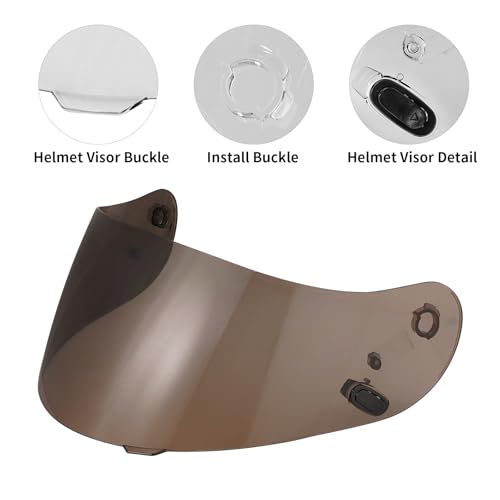 VCOROS Motorcycle Helmet Face Shield Visor Repalcement for HJC Helmet HJ-09 CL-15 CL-17 CL-16 CL-SP AC-12 FS-10 CS-R1 IS-16 CS-R2 Shield (Smoke) - Image 2