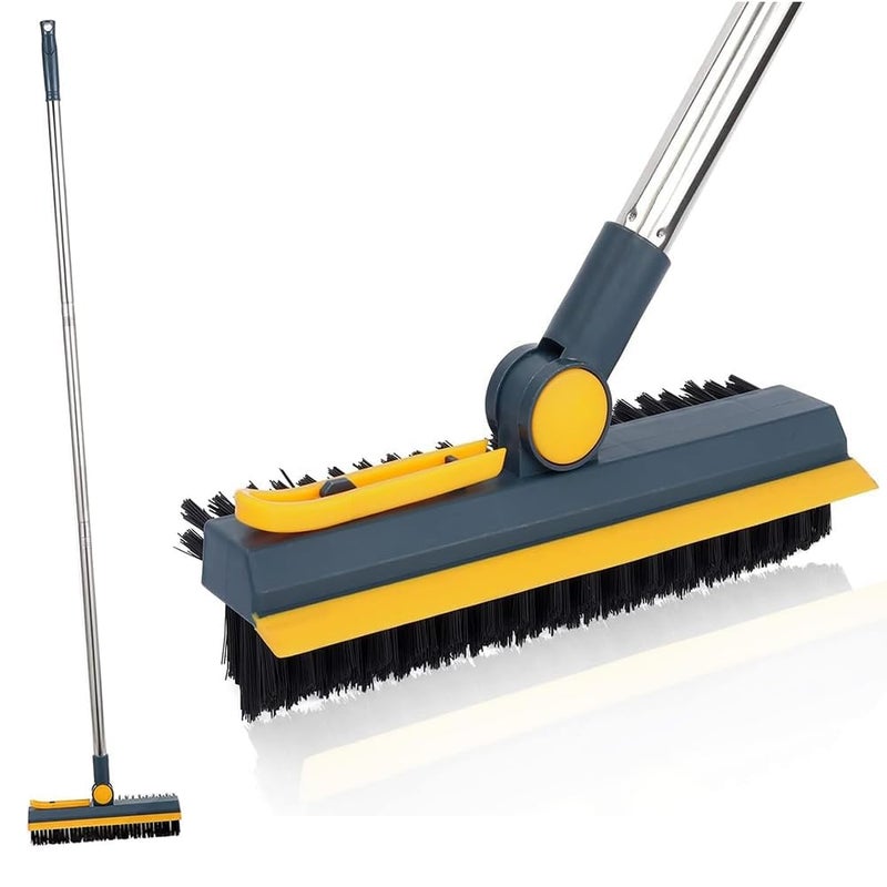 WOTOFY Multicolor Bathroom Cleaning Brush with Wiper Upgraded 3in1 Toilet Brush with Long Handle 180 Rotate Floor Cleaning Brush Home Kitchen Bathroom Cleaning Accessories