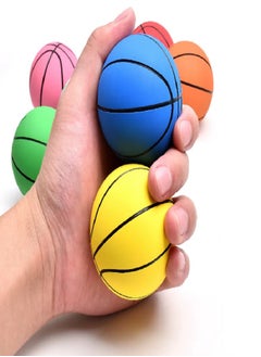 Bounce Pack of 6 Mini  Basketball, Rubber Bouncy Ball, 6 cm, Squeeze Toy with High Elasticity for Kids & Adults (Multicolor)  - Image 2