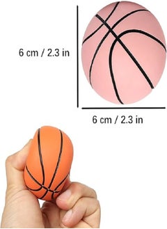 Bounce Pack of 6 Mini  Basketball, Rubber Bouncy Ball, 6 cm, Squeeze Toy with High Elasticity for Kids & Adults (Multicolor)  - Image 4