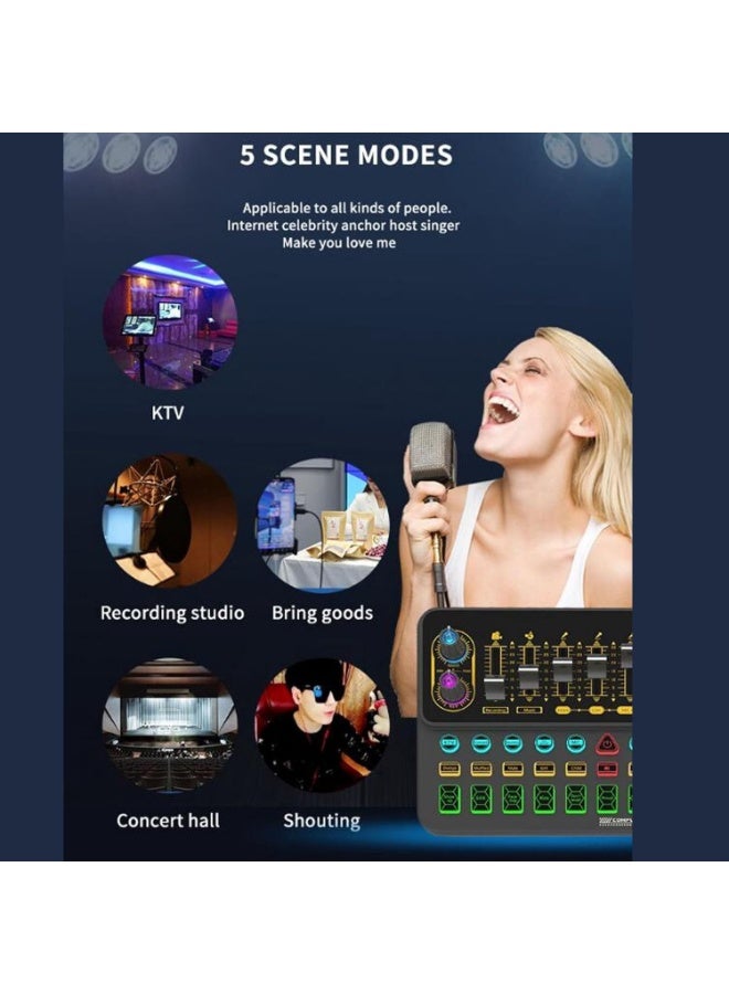 V10xpro Live Sound Card for Singing & Recording - Bluetooth Audio Mixer with Noise Reduction & Voice Effects for TikTok, YouTube, Podcasting on Mobile Phone - Image 2