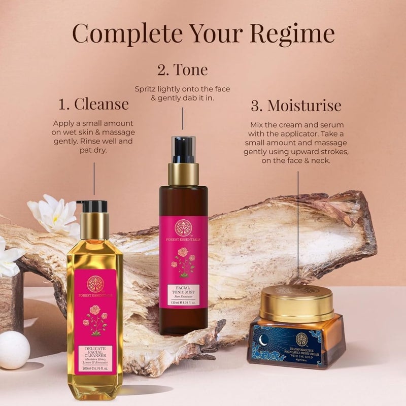 Forest Essentials Transformative Soundarya Anti Ageing Night Cream with 24K Gold For Dry Dehydrated Skin With Bakuchiol Hyaluronic Acid Moisturising and Hydrating - Image 5