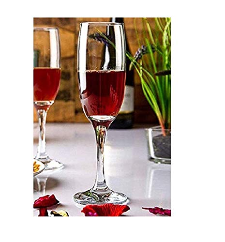 Cloudsell Red Wine Glass Champagne Flutes 220 ml Clear 6 - Image 3