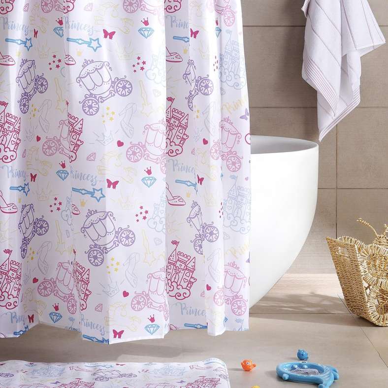 Pan Home Little Princess Shower curtain 180x180 cm-Pink