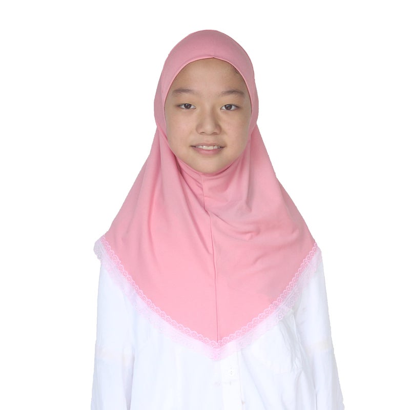 Modest Beauty حجاب مسلم جميل محتشم للفتيات والأطفال مع دانتيل للأعمار من 6-12 - Image 1