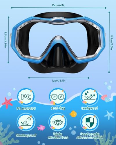 W WSTOO WSTOO Kids Swim Goggles with Nose Cover to Prevent Water Inhaling, Anti-Fog Leak-Proof Swimming Mask for Boys Girls Age 5-12 - Image 2