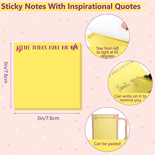 Zonon 12 Pieces Inspirational Sticky Notes 3 x 3 Inch Motivational Fun Notepads Positive Gifts for Teacher Nurse Coworkers Work Studying Supplies (Simple Style) - Image 2
