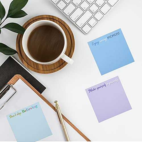 Zonon 12 Pieces Inspirational Sticky Notes 3 x 3 Inch Motivational Fun Notepads Positive Gifts for Teacher Nurse Coworkers Work Studying Supplies (Simple Style) - Image 5