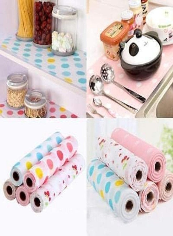 HEVIR Antibacterial Foam Drawer Shelf Liners Roll [30 * 300cm] - Waterproof Non-Slip PVC Printed Kitchen Cabinet & Wardrobe Mats, Moisture-Resistant Cupboard Pad, Table Protector, Multicolour (1 Pc) - Image 3