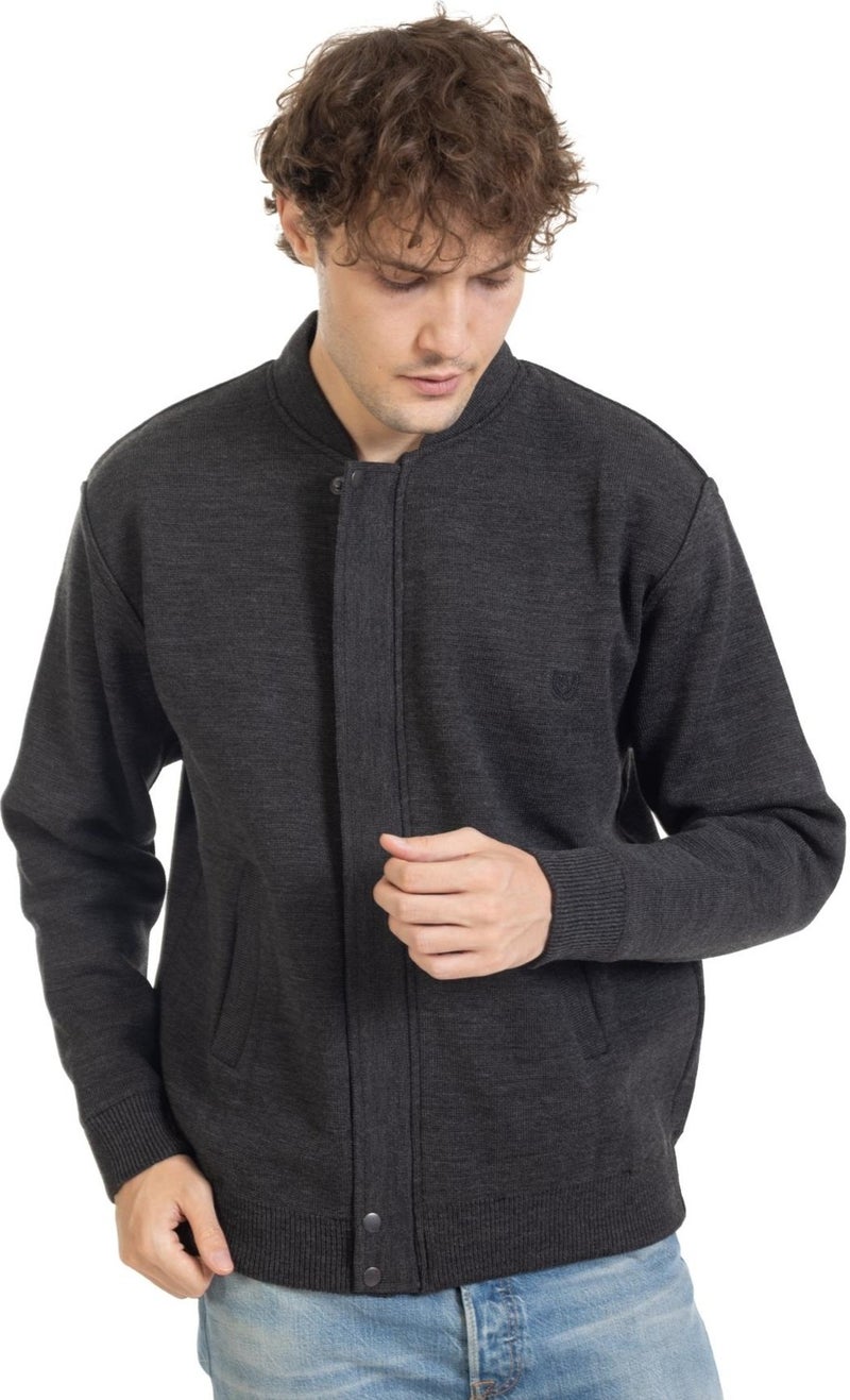 Mutlu City Men's Middle Age and Above Knitwear Knitted Lined Acrylic Zippered Winter Dad Cardigan 3065  - Image 3