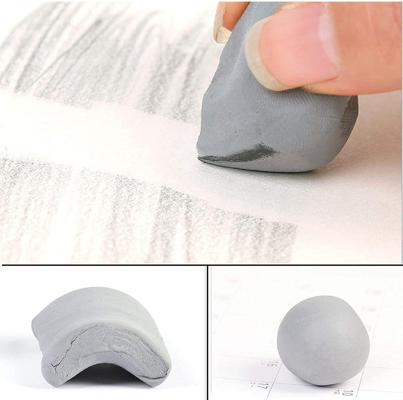 SHARK WAVE مجموعة 6 قطع من أسطوانات الورق مع ورق صنفرة وممحاة فنية قابلة للعجن، أدوات خلط ورق التورتيلون وورق الصنفرة لمحدد قلم الرصاص، أدوات رسم الفحم، للفنانين - Image 4