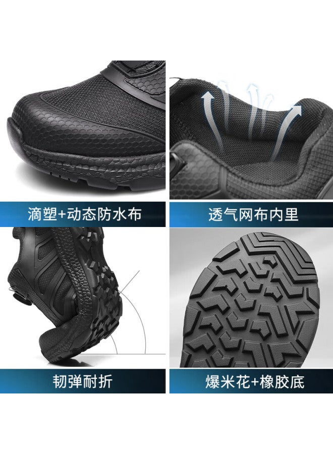 Strongman Qiangren 3515 Rotating Buckle Outdoor Leisure Shoes Popcorn Sports Running Training Men's Shoes Jds73x Black 46 - Image 4
