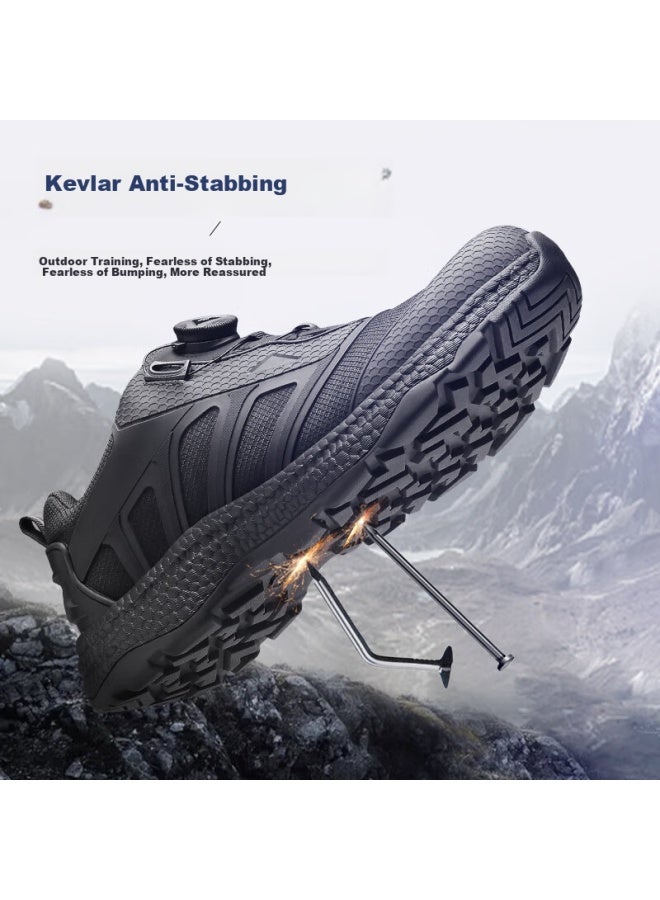 Strongman Qiangren 3515 Rotating Buckle Outdoor Leisure Shoes Popcorn Sports Running Training Men's Shoes Jds73x Black 46 - Image 2