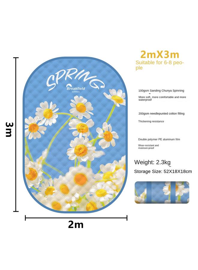 Bluejw Beifu Breakfield Thickened Ultrasonic Picnic Mat Outdoor Camping Mat Waterproof Portable Lawn Moistureproof Mat - Image 1