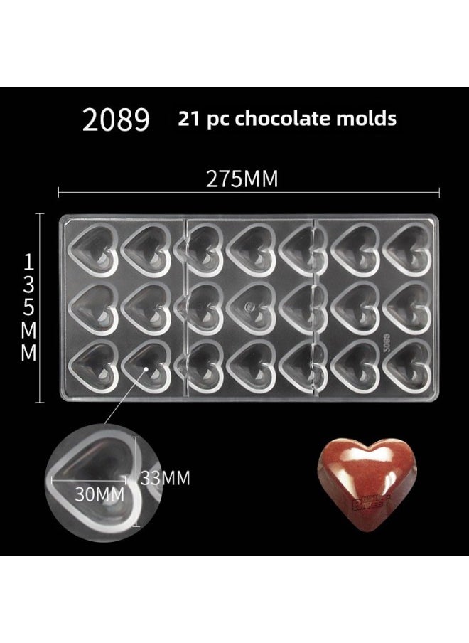 Generic Baast/bakest PC Almond Sandwich Nut Chocolate Mold Dessert Control-Color:2089 Heart Chocolate Mold  - Image 1