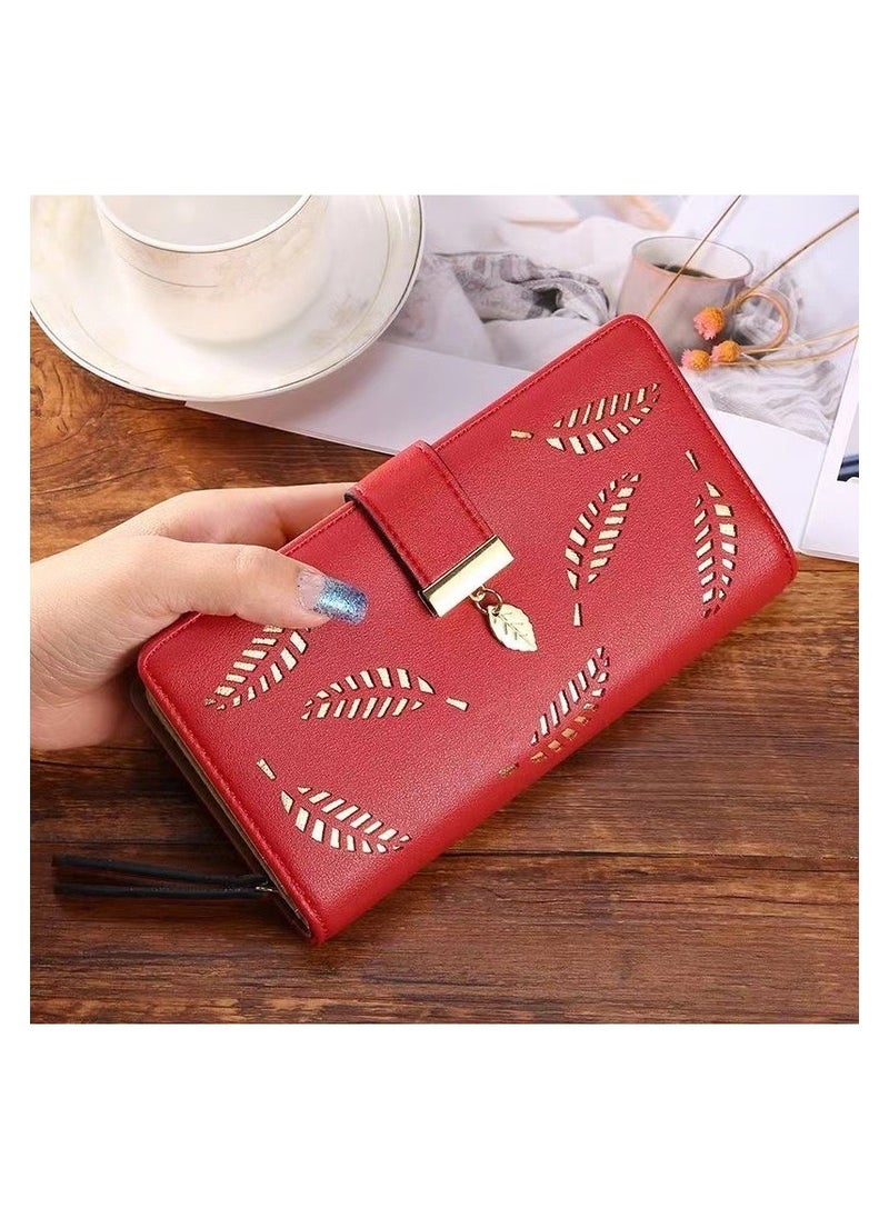 Wallet for Women Long Slim Minimalist Wallet Ladies Women Purse Large Capacity Pu Leather Credit Card Holder  - Image 1
