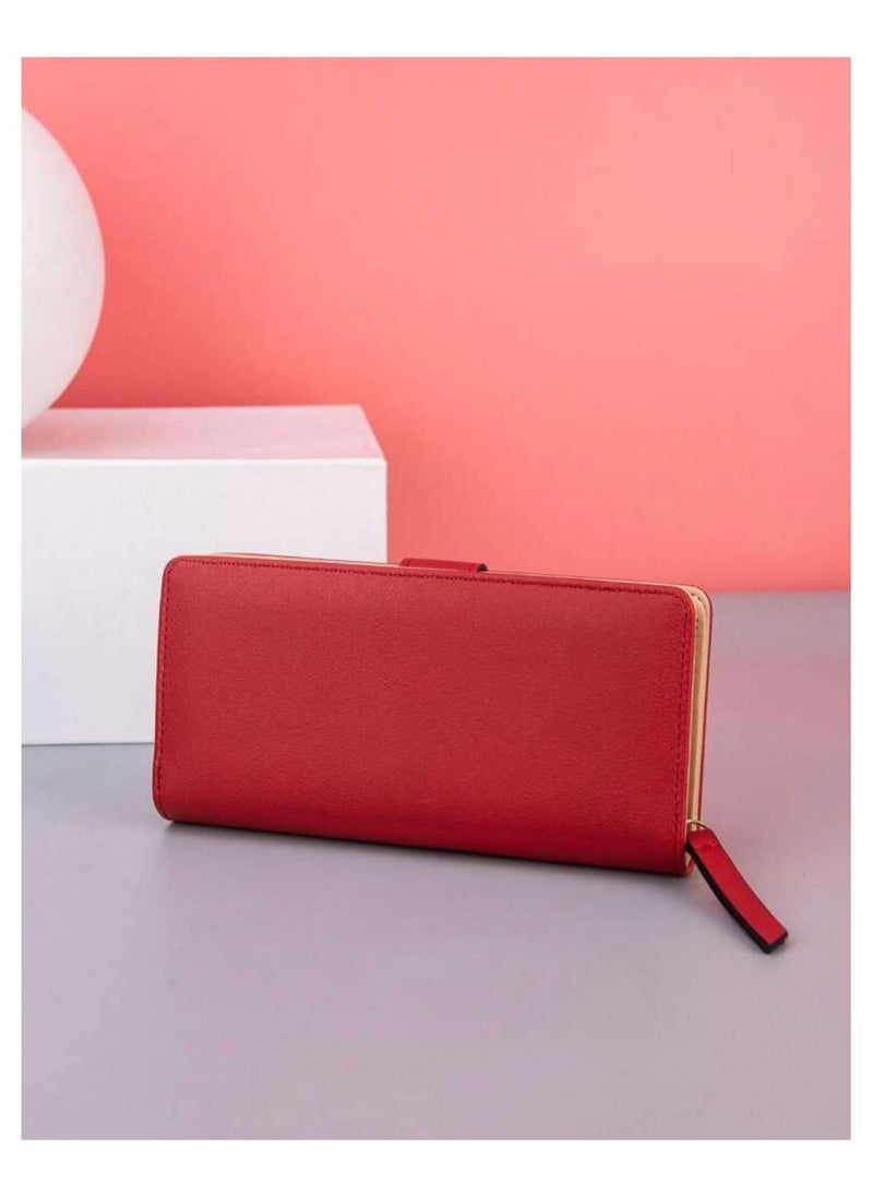 Wallet for Women Long Slim Minimalist Wallet Ladies Women Purse Large Capacity Pu Leather Credit Card Holder  - Image 4