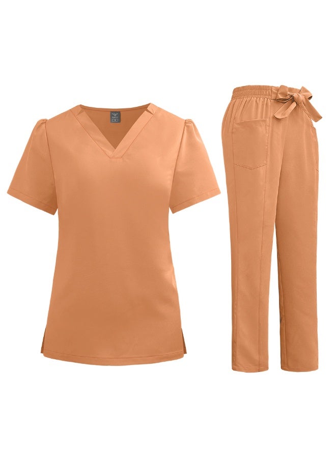 NIBEMINENT Nursing Hospital Uniforms V-Neck Straight Pant Medical Scrub Set Fashion Scrubs Clinical Uniform Woman Workwear - Image 1