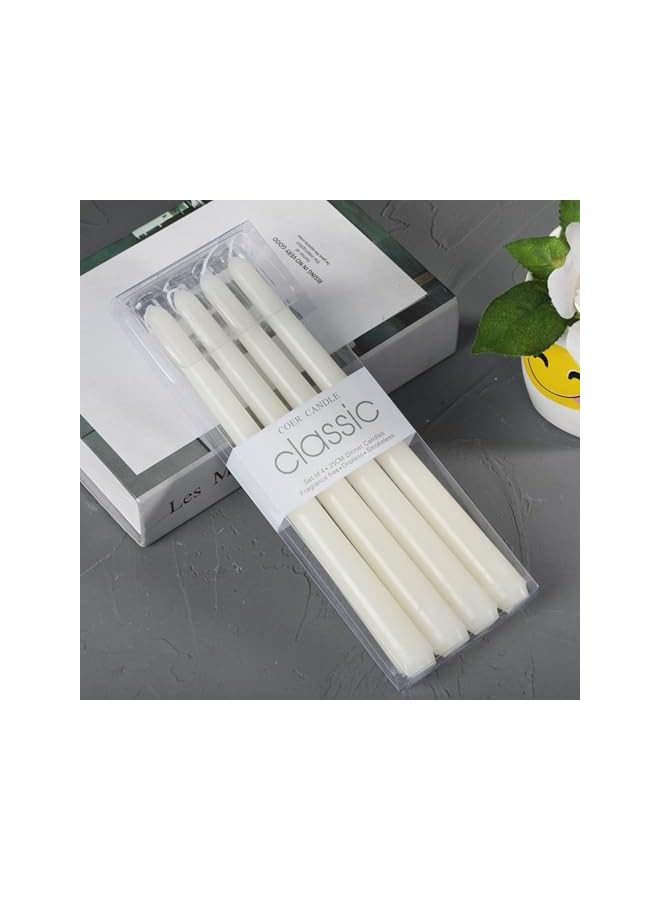 Green Tiger 10 inch Taper Candle Set of 4 - Dripless and Smokeless - Ivory - Unscented - Slow Burning - Wedding, Parties, Holidays - Image 2