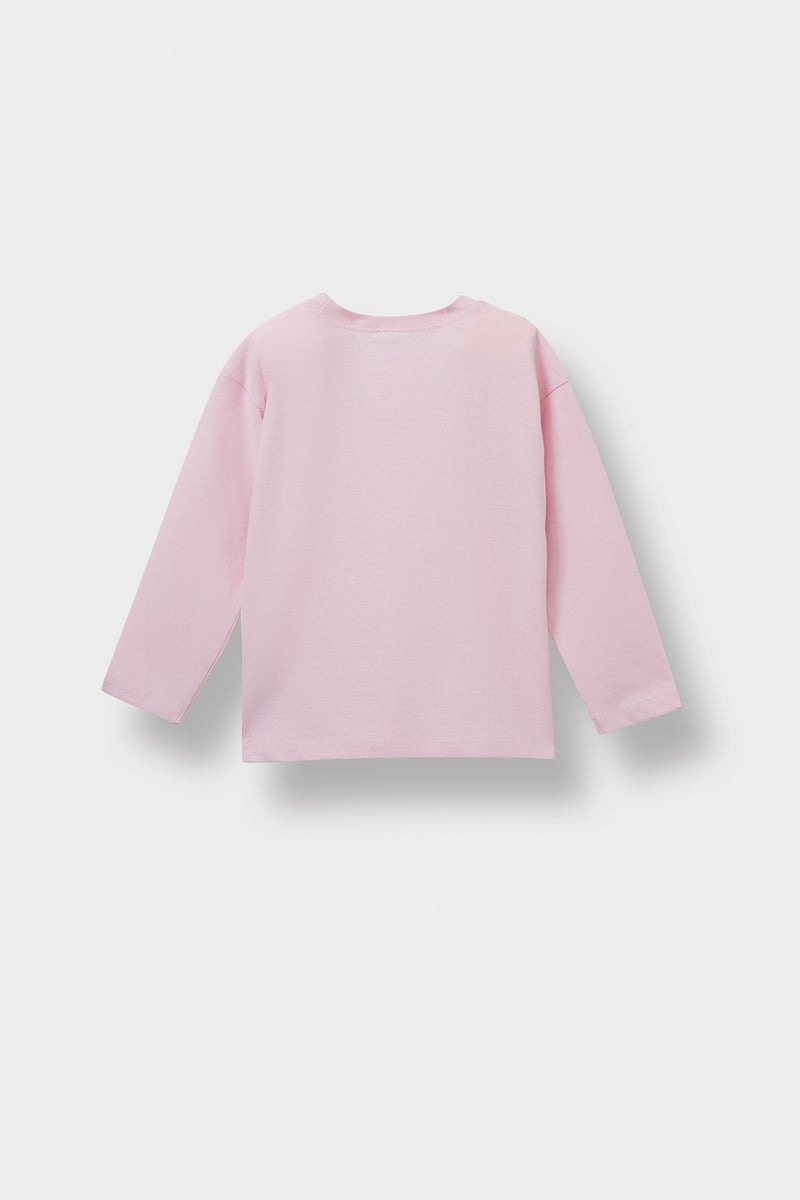 DeFacto Pink BabyGirl Baby Girl Crew Neck Long Sleeve T-Shirt Casual - Image 3
