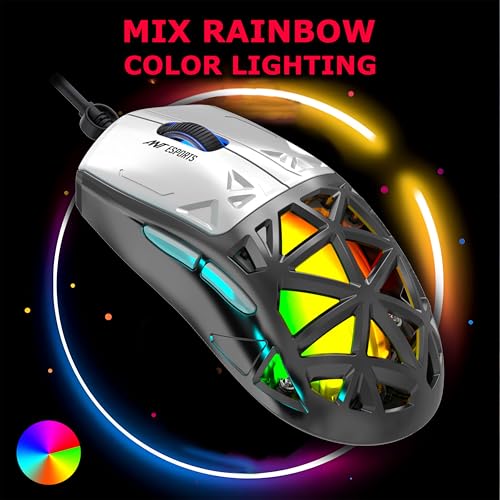 Ant Esports Thunder10, 60% Wired Mechanical Gaming Keyboard Mouse Combo, Anti-Ghosting Red Switch RGB Backlit Keyboard,5 Programable Buttons 3200DPI RGB Weight Honeycomb Mouse PC MAC_Carbon Black - Image 3
