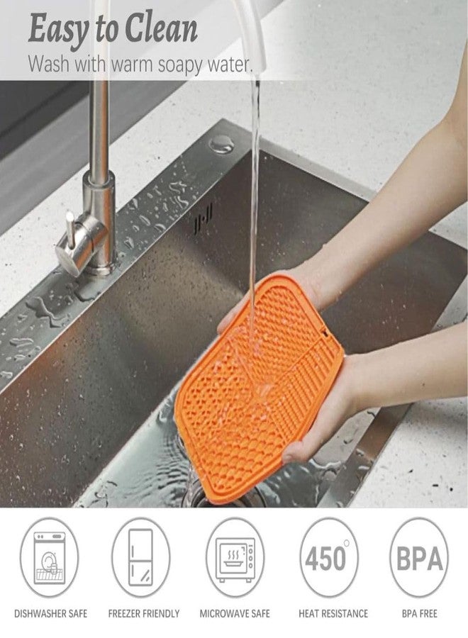 PET FUN Licking Mat for Dogs & Cats with Suction Cups - Slow Feeder Lick Pad for Anxiety Relief, Boredom Reducer, Bathing & Grooming - Treat Mat for Peanut Butter, Yogurt (1) - Image 5