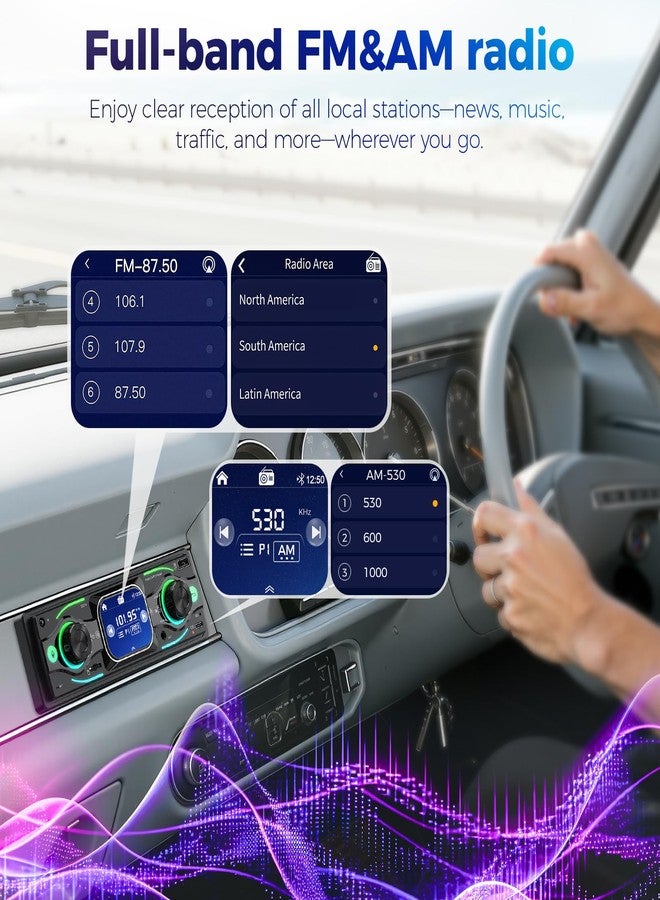 جهاز ستيريو سيارة أحادي DIN بشاشة لمس، صوت بلوتوث، مستقبل راديو سيارة، مدخل مزدوج MP3/USB/SD/AUX، شحن سريع، مكالمات بدون استخدام اليدين، جهاز تحكم عن بعد - Image 5