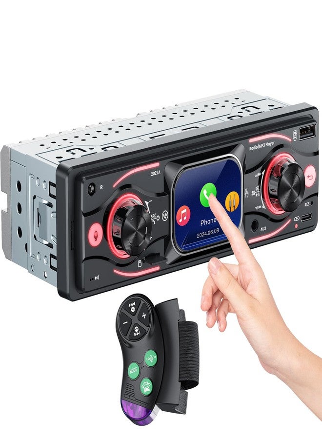 جهاز ستيريو سيارة أحادي DIN بشاشة لمس، صوت بلوتوث، مستقبل راديو سيارة، مدخل مزدوج MP3/USB/SD/AUX، شحن سريع، مكالمات بدون استخدام اليدين، جهاز تحكم عن بعد - Image 1