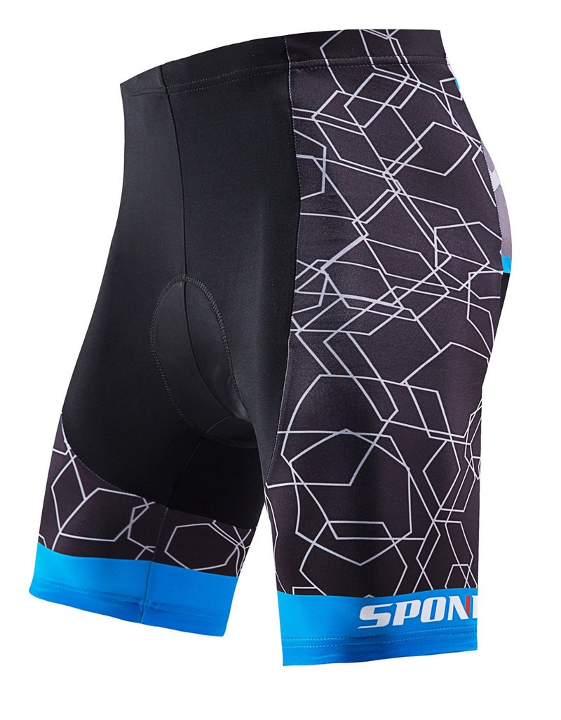 sponeed Cycling Outfit Men Sponeed Bicycle Jersey Camouflage Padded Shorts Biker Jerseys with Pocket US S Blue Multi - Image 5