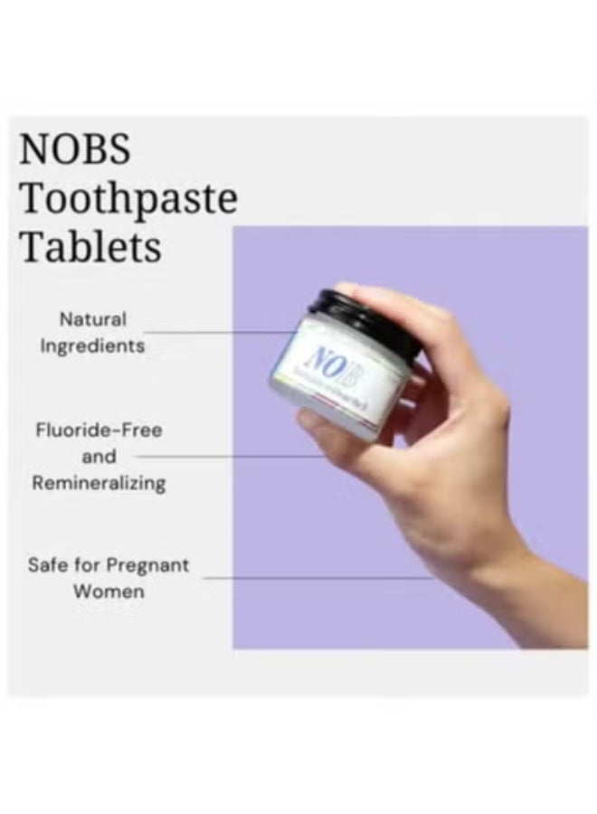 Nob Hill Chewable Toothpaste Tablets, Flouride Free Toothpaste Tabs, Travel Sized Oral Care, Eco Friendly Vegan Dental Tabs for Brushing, Nano Hydroxyapatite Toothpaste, All Natural, Strengthen Teeth 62 Tablets - Image 4