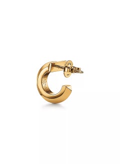 Tiffany & Co. Tiffany T T1 Hoop Earrings in Yellow Gold with Diamonds  - Image 4