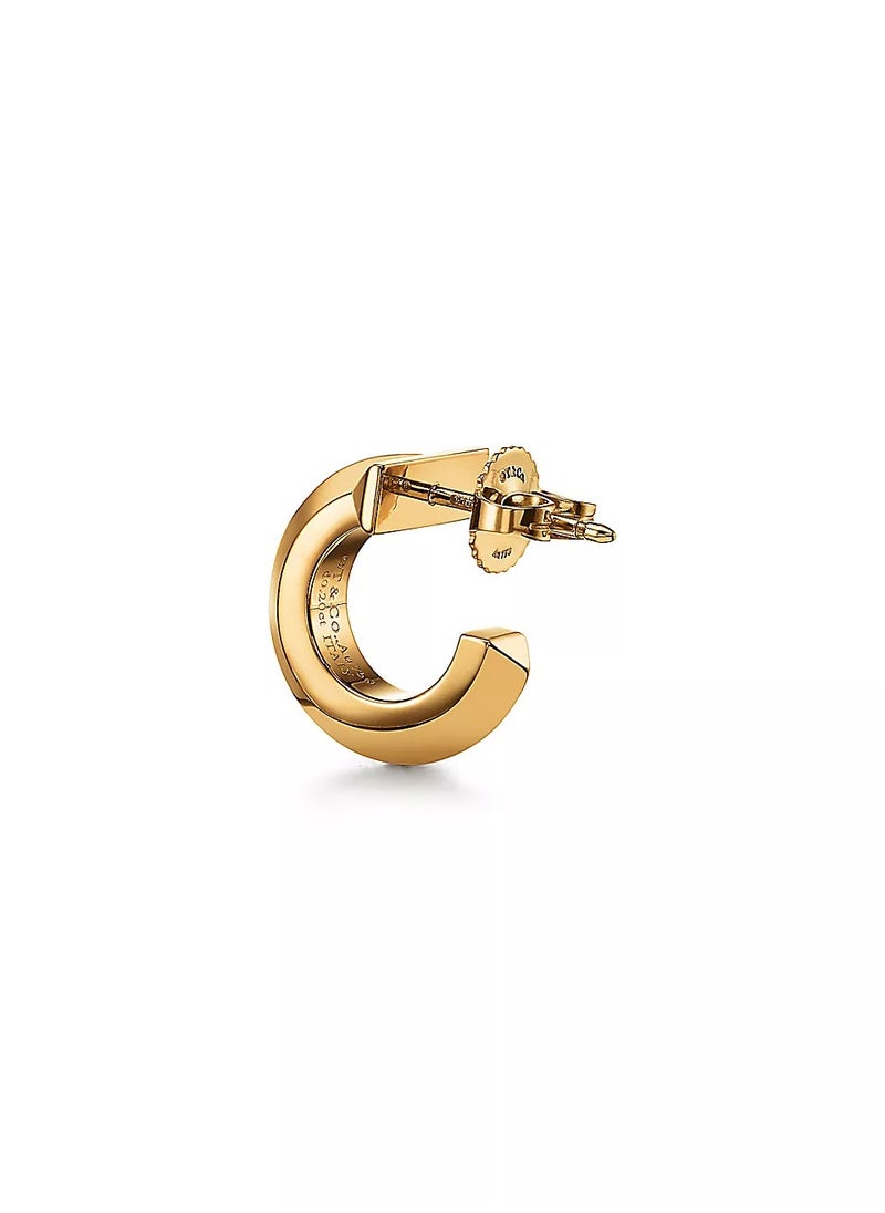 Tiffany & Co. Tiffany T T1 Hoop Earrings in Yellow Gold with Diamonds  - Image 4