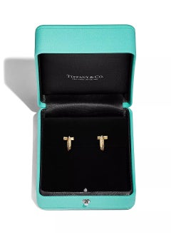 Tiffany & Co. Tiffany T T1 Hoop Earrings in Yellow Gold with Diamonds  - Image 5